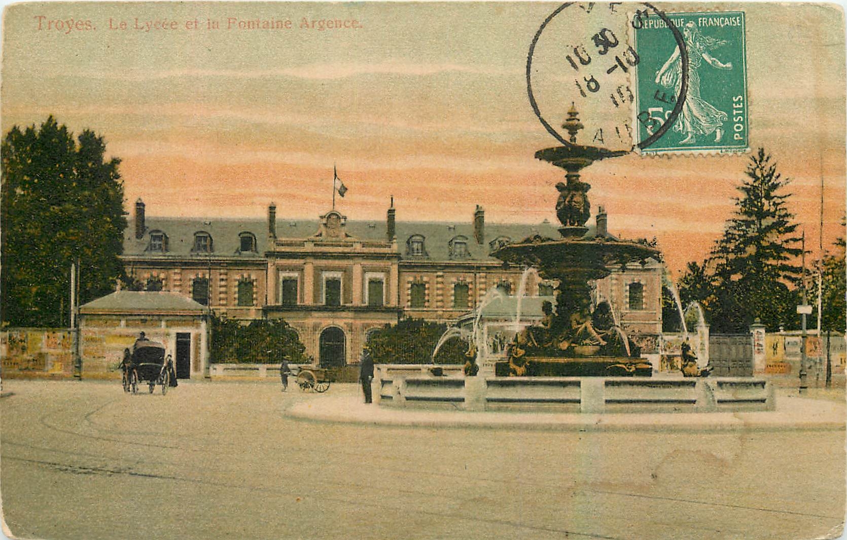 CPA Troyes Le Lycee et in Romaine Argence 