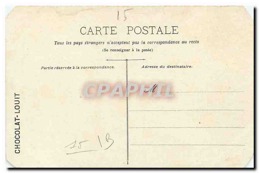 CPA Eglise Notre Dame aux Neiges et coin de Place Aurillac Cantal — Rückseite