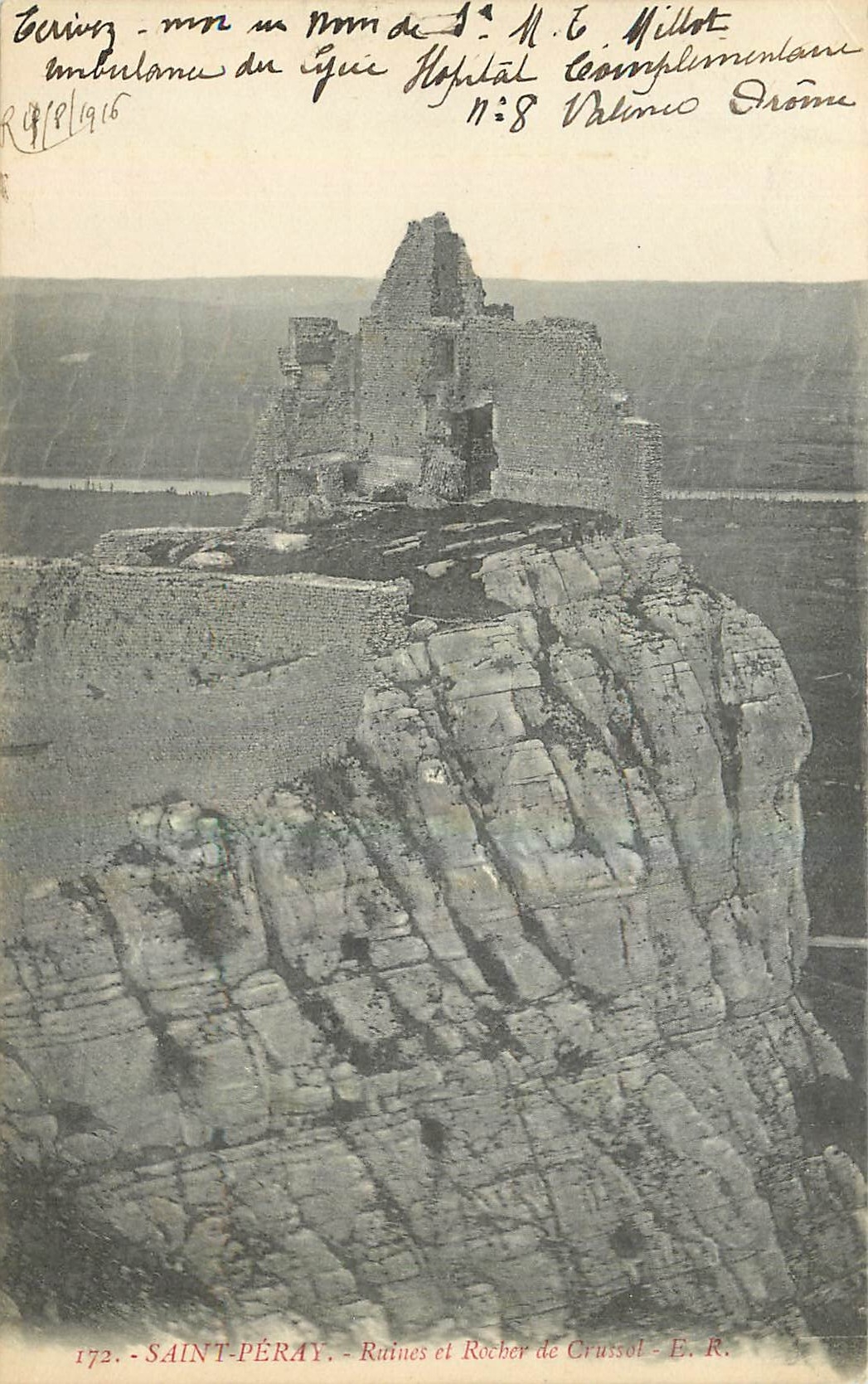 CPA Saint Peray Ruines et Rocher de Crussel 