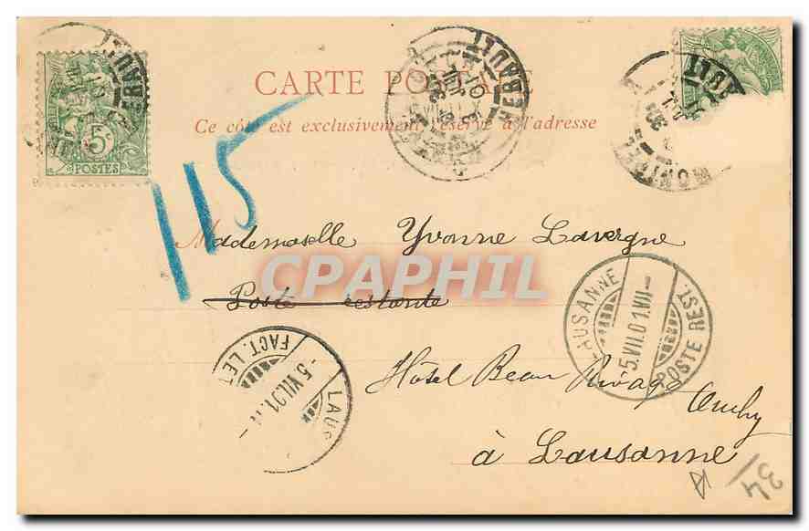 CPA Montpellier Le Palais de Justice et l'Arc de Triomphe  — Rückseite
