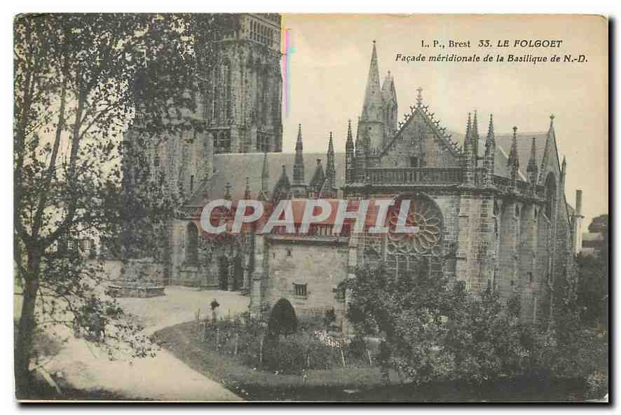 CPA Brest Le Folgoet Facade meridionale de la Basilique de N D 