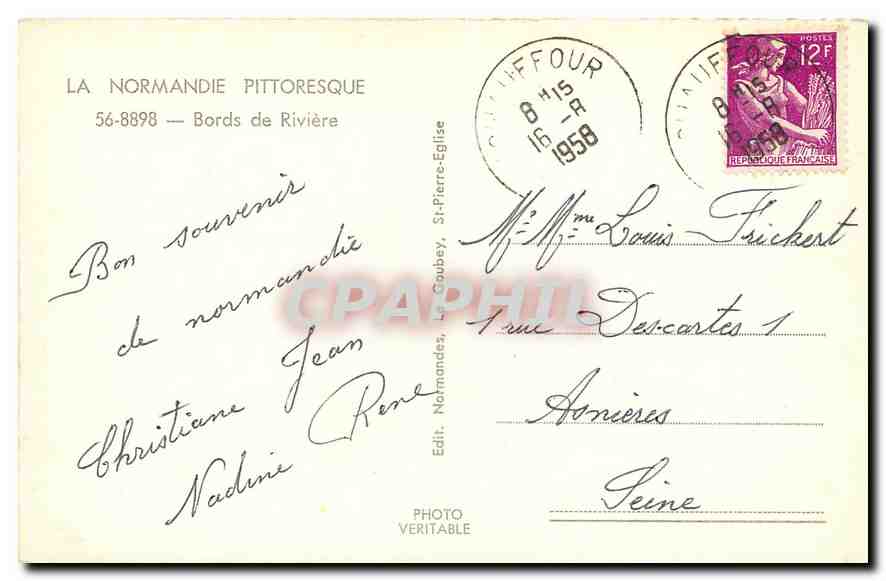CPA La Normandie Pittoresque Bords de Riviere  — Rückseite
