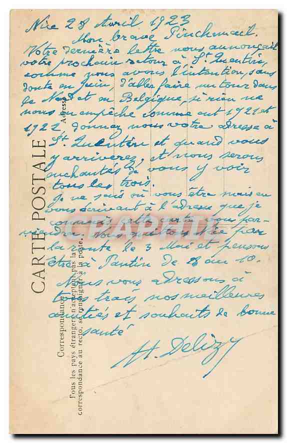 CPA Cote d'Azur Beaulieu et le Cap Ferrat  — Verso