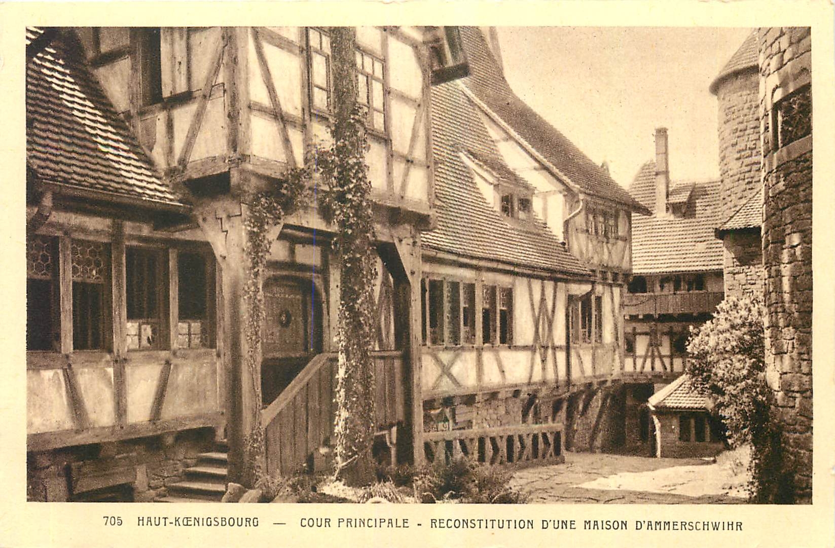 CPA Haut Koenigsbourg Cour Principale Reconstitution dune Maison d'Ammerschwihr 
