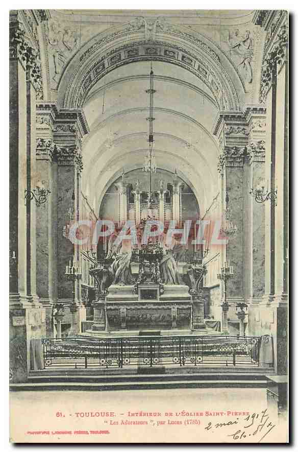 CPA Toulouse Interieur de l'Eglise Saint Pierre Les adorateurs