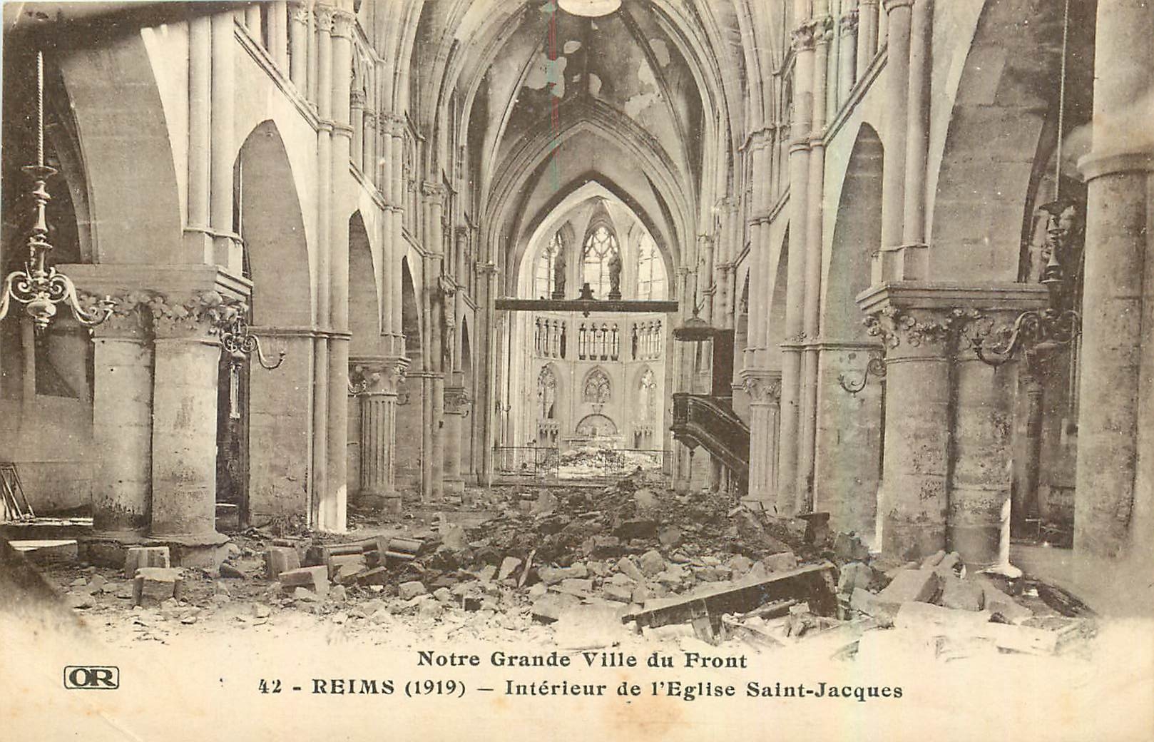 CPA Notre Grande Ville du Front Reims Interieur de l'Eglise Saint Jacques 