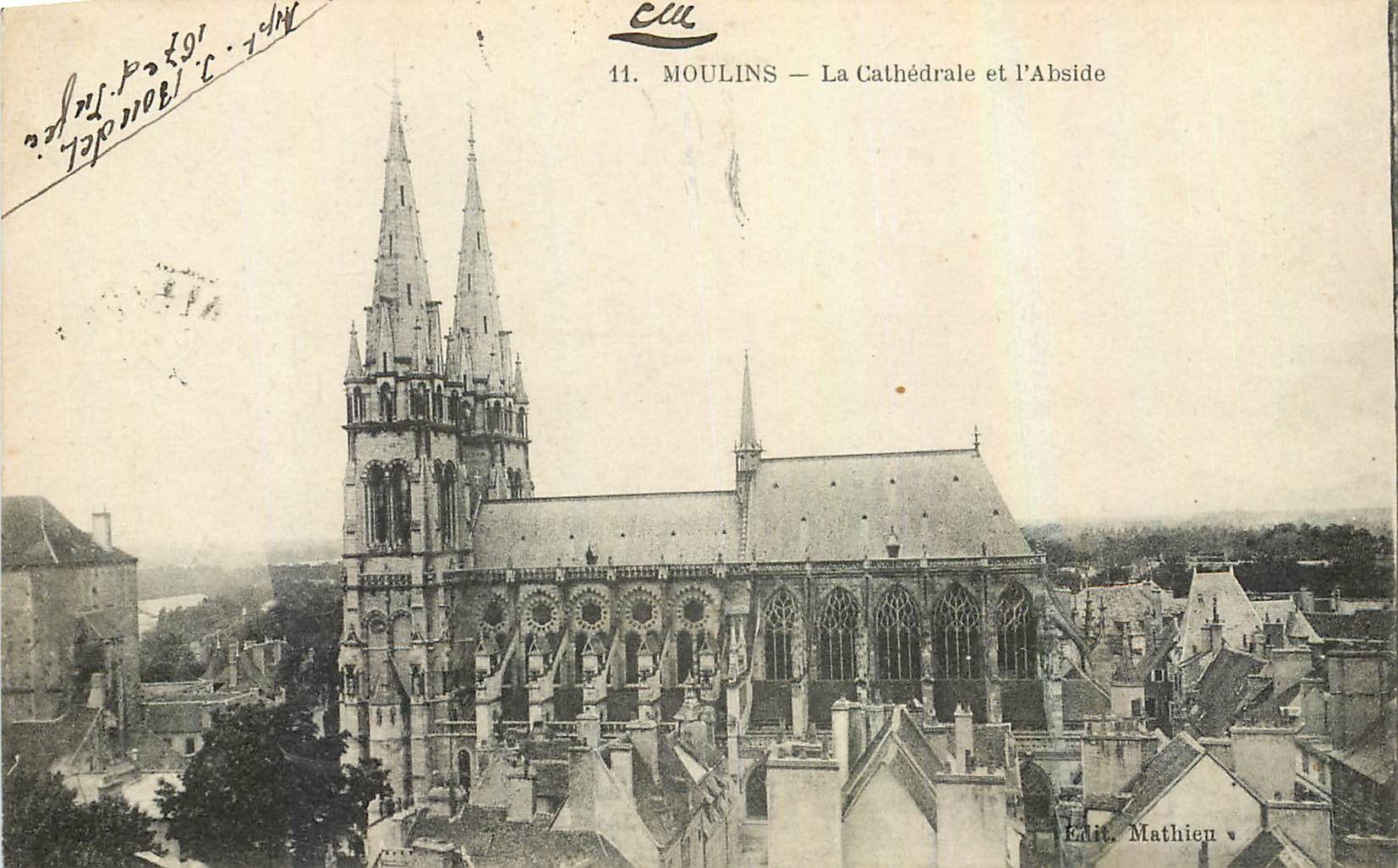 CPA Moulins La Cathedrale et l'Abside 