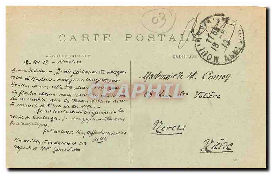 CPA Moulins La Cathedrale et l'Abside  — Verso