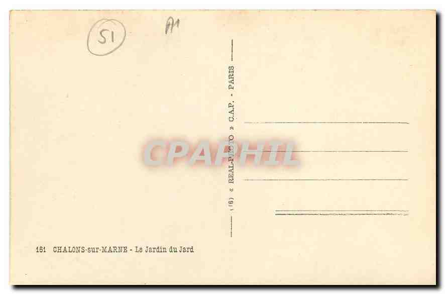 CPA Chalons sur Marne Le jardin du Jard  — Back