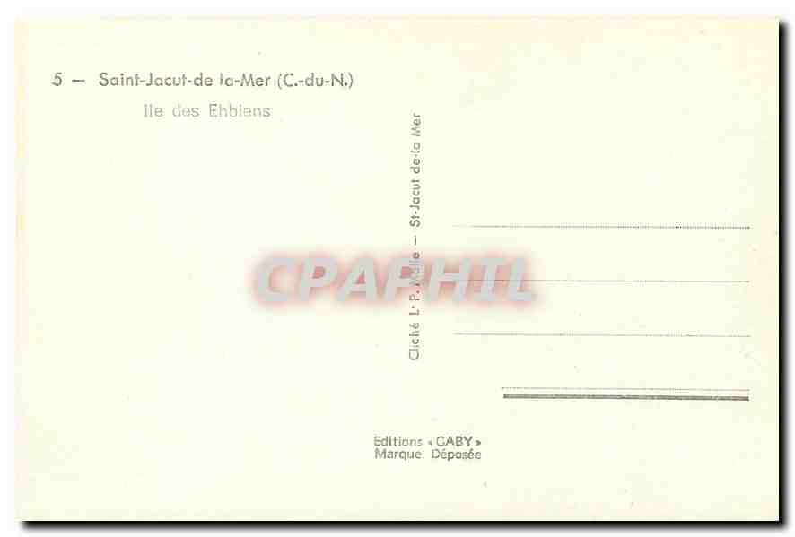 Saint-Jacut-de-la-Mer (C.-du-N.) — Île des Ehbiens — Éditions GABY — Verso