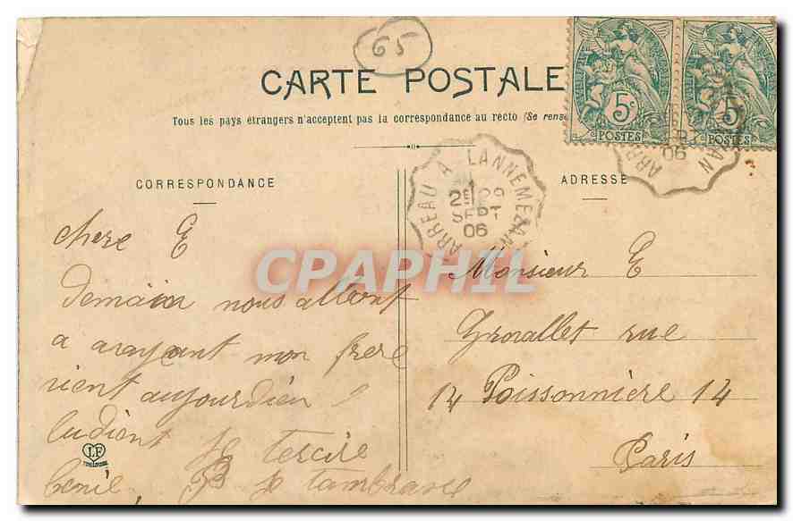 CPA Les Pyrenees Entree de la Vallee du Louron a Avajan Attelage Bœufs — Rückseite