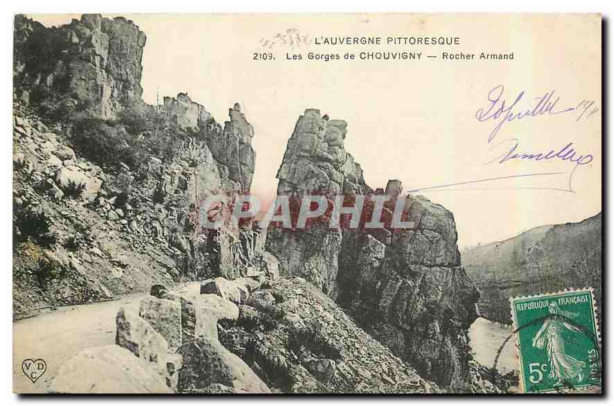 CPA L'Auvergne Pittoresque Les Gorges de Chouvigny Rocher Armand 