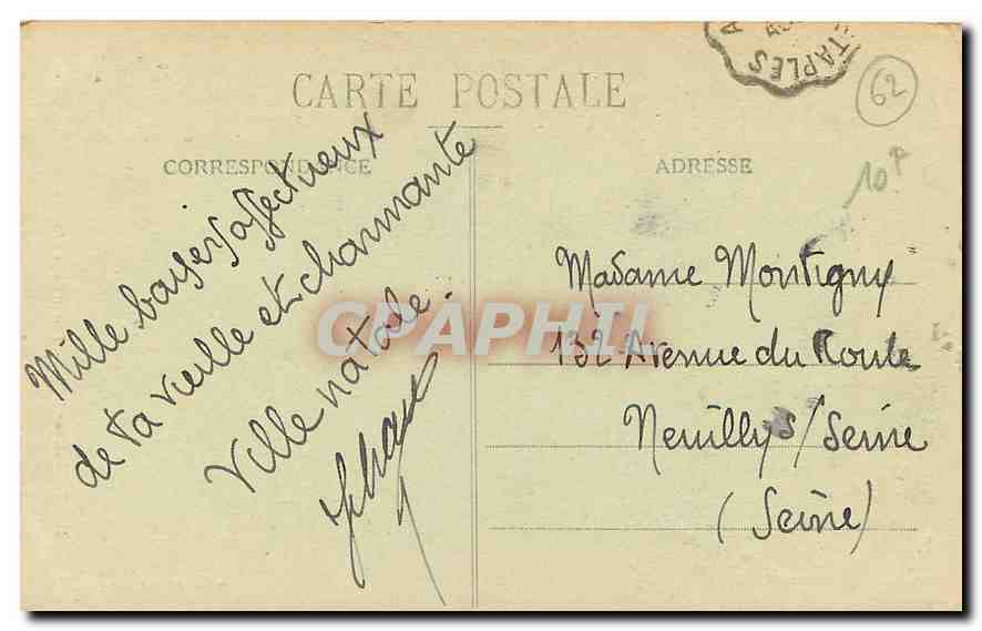 CPA Montreuil sur Mer Portail de la Chapelle de l'Hotel Dieu  — Rückseite