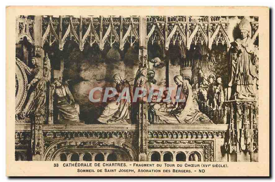 CPA Cathedrale de Chartres Fragment du Tour du Choeur 