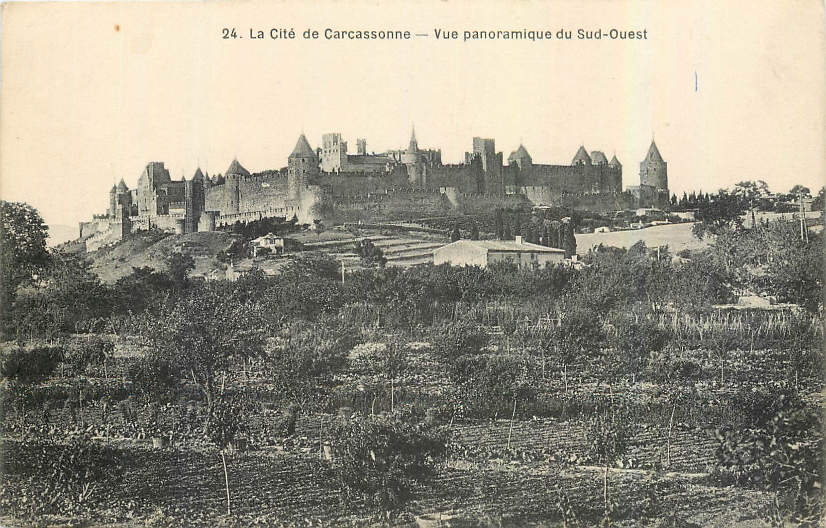 CPA La Cite de Carcassonne Vue panoramique du Sud Ouest 