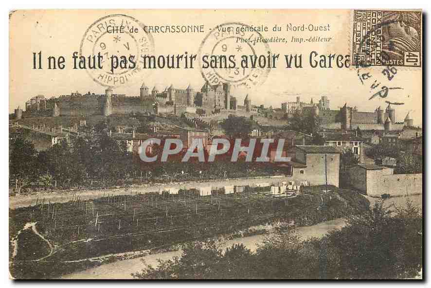 CPA Cite de Carcassonne Vue generale du Nord Ouest 