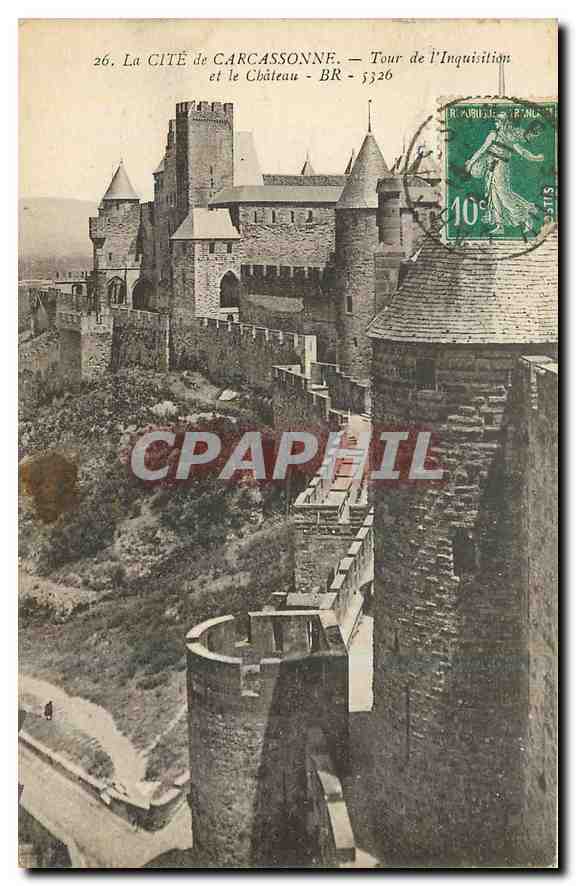 Cité de Carcassonne — Tour de l'Inquisition et le Château — BR 5326