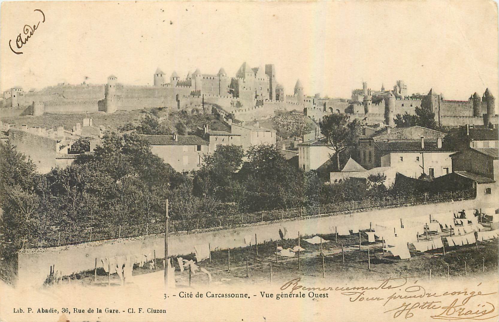 CPA Cite de Carcassonne Vue generale Ouest 