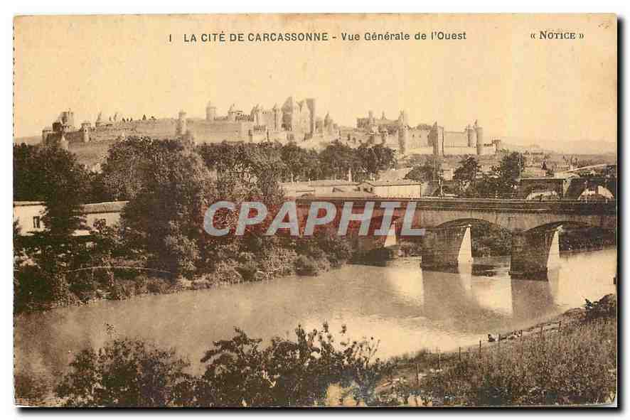 CPA La Cite de Carcassonne Vue Generale de l'Ouest 
