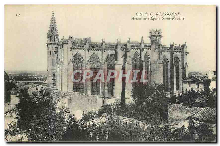 CPA Cite de Carcassonne Abside de l'Eglise Saint Nazaire 