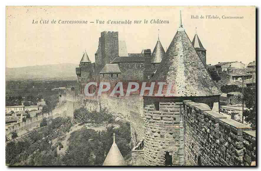 CPA La Cite de Carcassonne Vue d'Ensemble sur le Chateau 