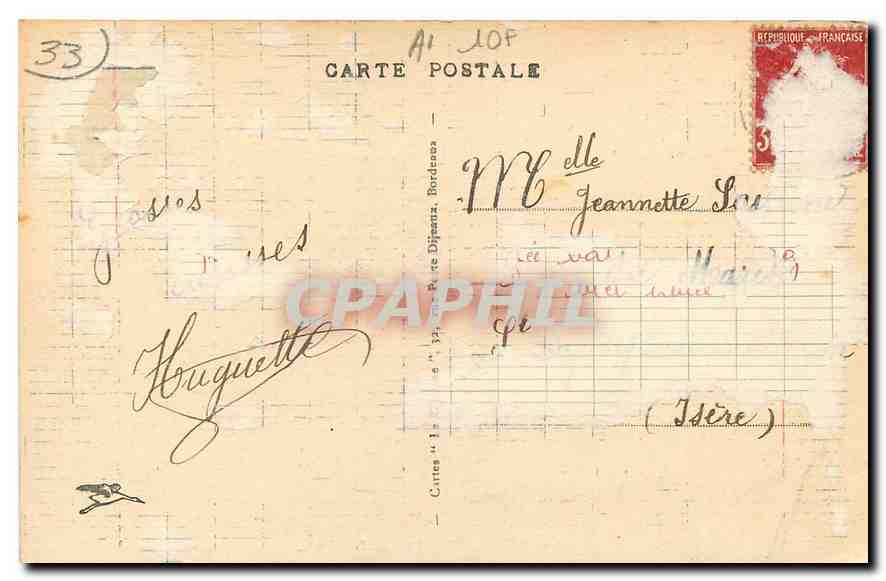CPA Bordeaux Au Parc Bordelais  — Verso
