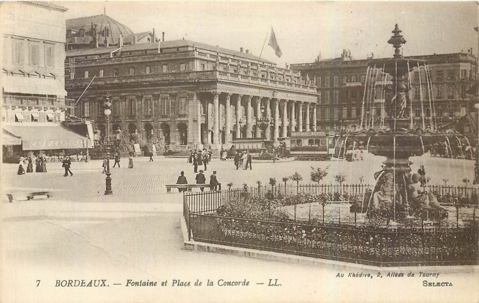 CPA Bordeaux Fontaine et Place de la Concorde 