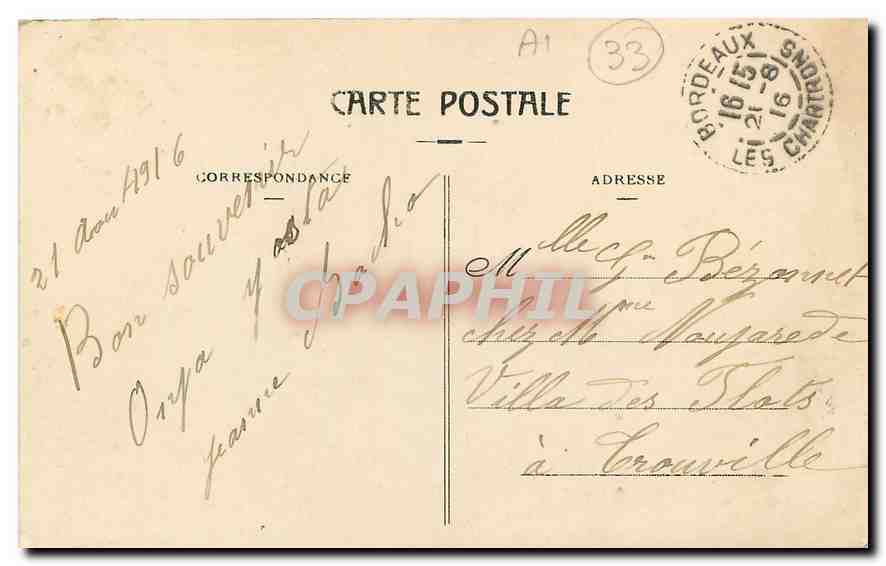 CPA Bordeaux La Cathedrale et la Tour Pey Berland  — Verso