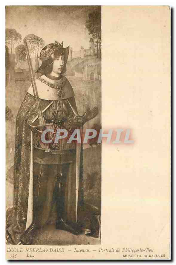 CPA Ecole Neerlandaise Inconnu Portrait de Philippe le Bon Musee de Bruxelles