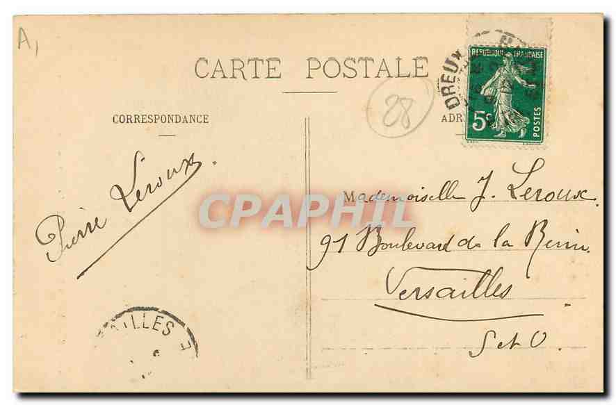 Dreux - Chapelle St-Louis - Vitrail - La Mort du Christ entre deux Larrons - E.P. n°2275 — Verso