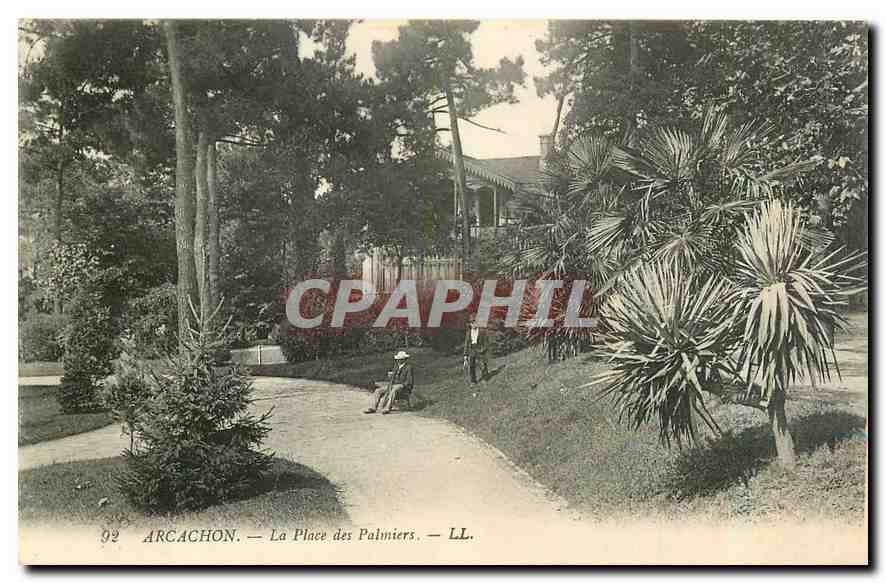 CPA Arcachon La Place des Palmiers 