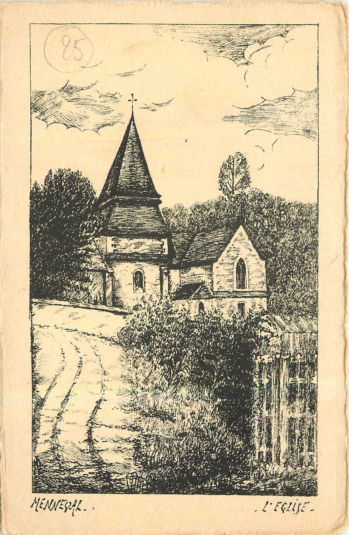 CPA Menneval l'Eglise 