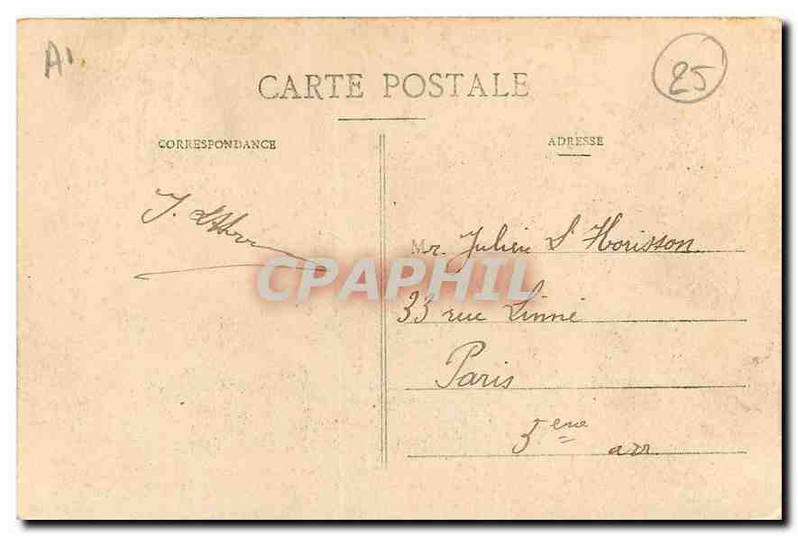 CPA Mouthier Les Rapides de la Loue  — Rückseite