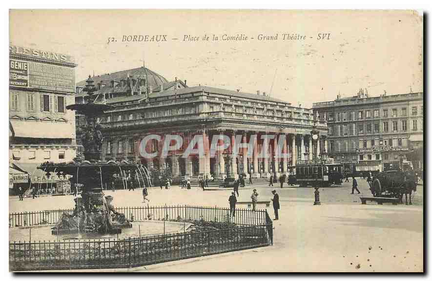 CPA Bordeaux Place de la Comedie Grand Theatre 