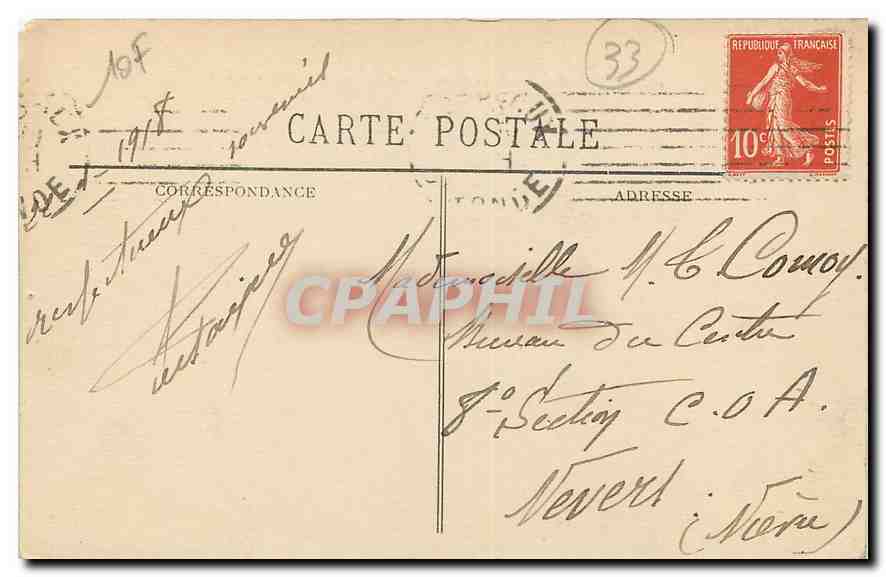 CPA Bordeaux Place de la Comedie Grand Theatre  — Verso