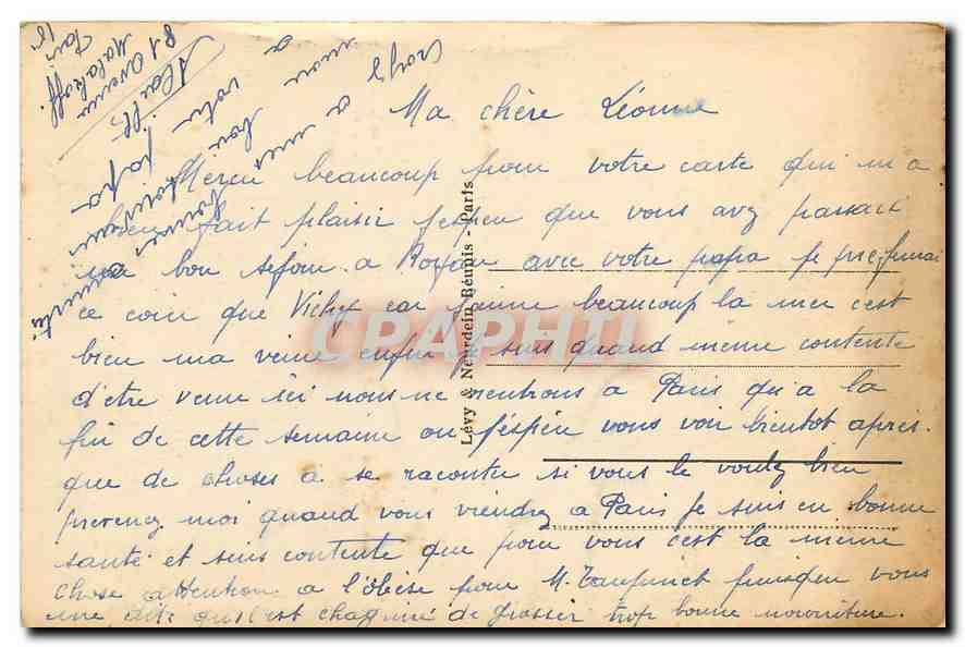 CPA Vichy La Rue du Casino et les Galeries Couvartes  — Rückseite