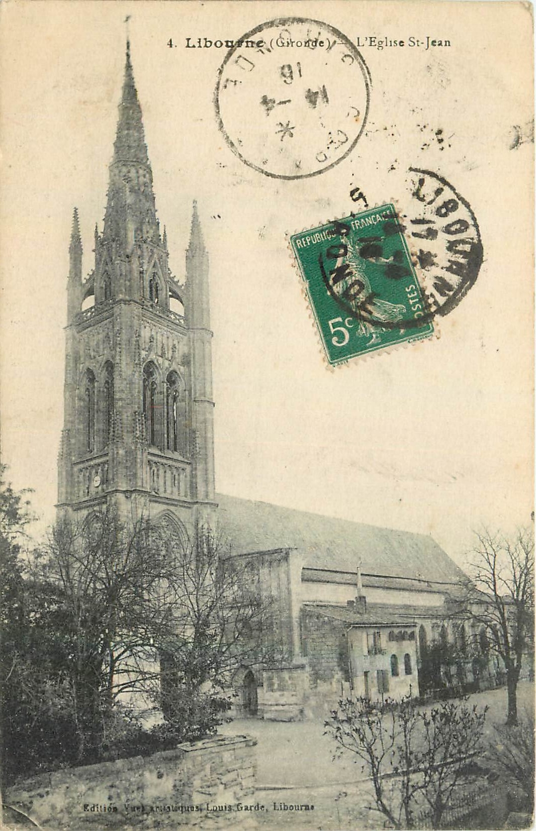 CPA Libourne Gironde l'Eglise St Jean 