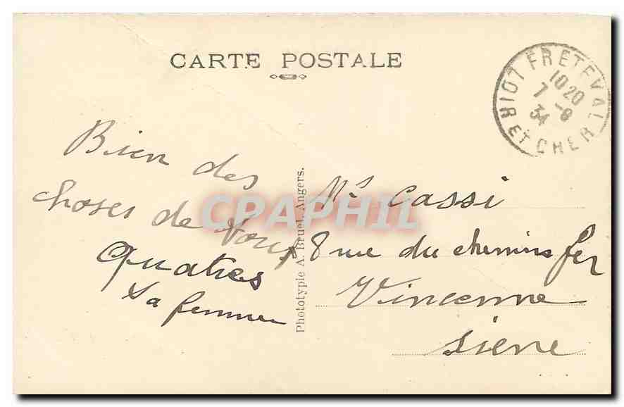 CPA Tours I et L Vue generale gu grand Pont de Ouarre et la Loire  — Rückseite