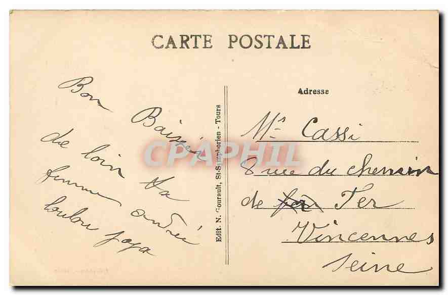 Fréteval (Loir-et-Cher) — Un coin du Loir — Édit. N. Carroult, St-Symphorien-Tours — Back