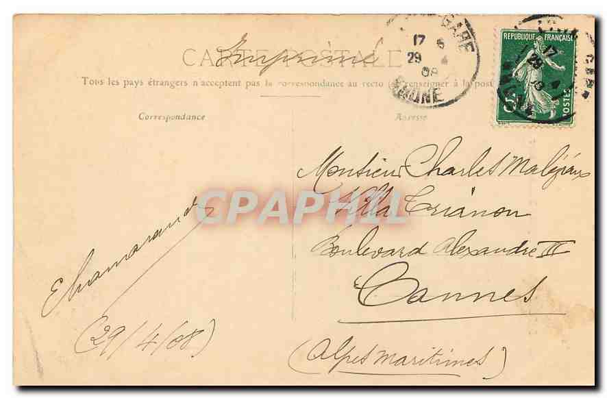 CPA Lyon Eglise Saint Nizier  — Verso