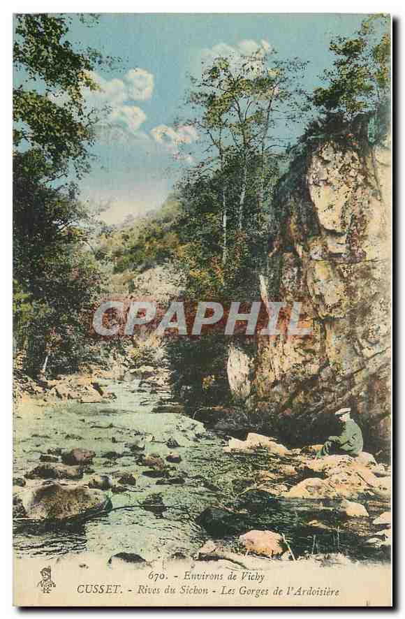 CPA Environs de Vichy Cusset Rives du Sichon Les Gorges de l'Ardoisiere 