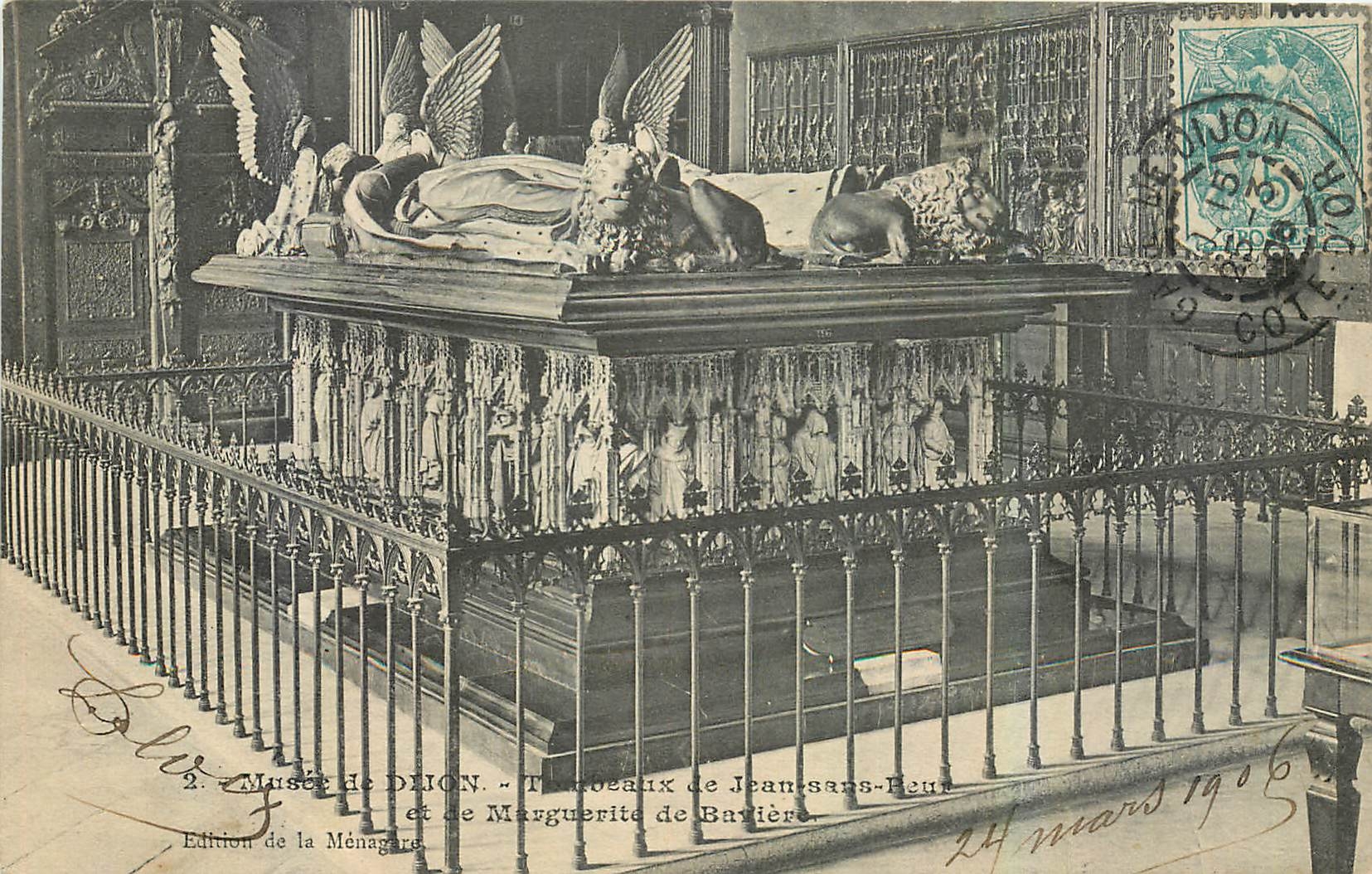CPA Musee de Dijon Tableaux de Jean et de Margueerite 