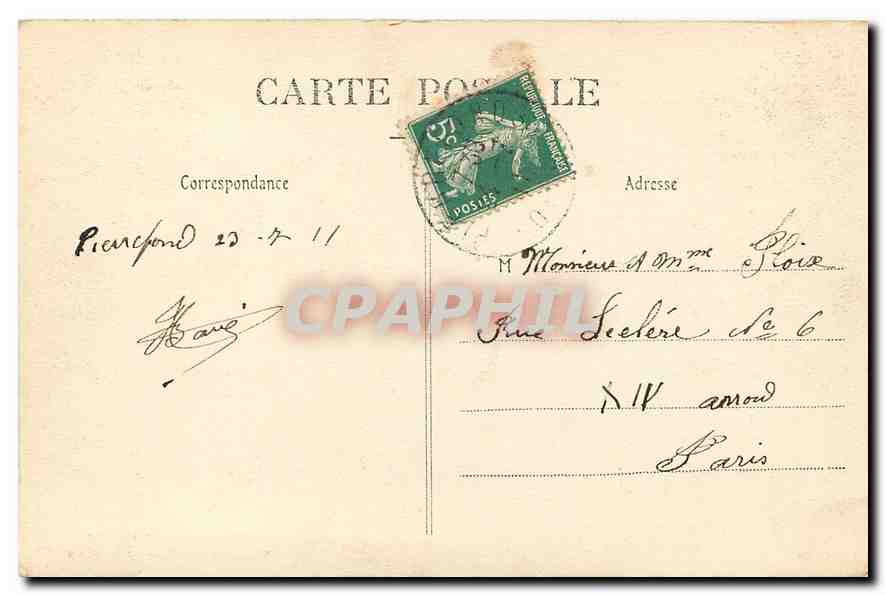 CPA Chateau de Compiegne Chambre de Marie Antoinette  — Rückseite