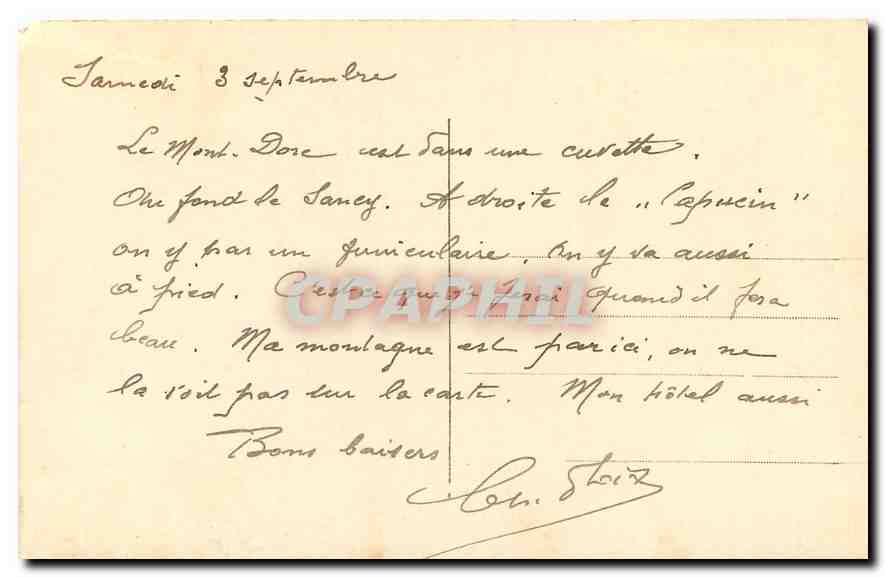 CPA Le Mont Dore Vue generale  — Verso