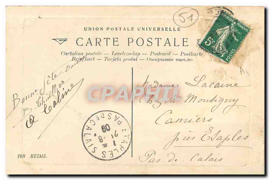 CPA Reims Les Vesles et le Canal  — Rückseite
