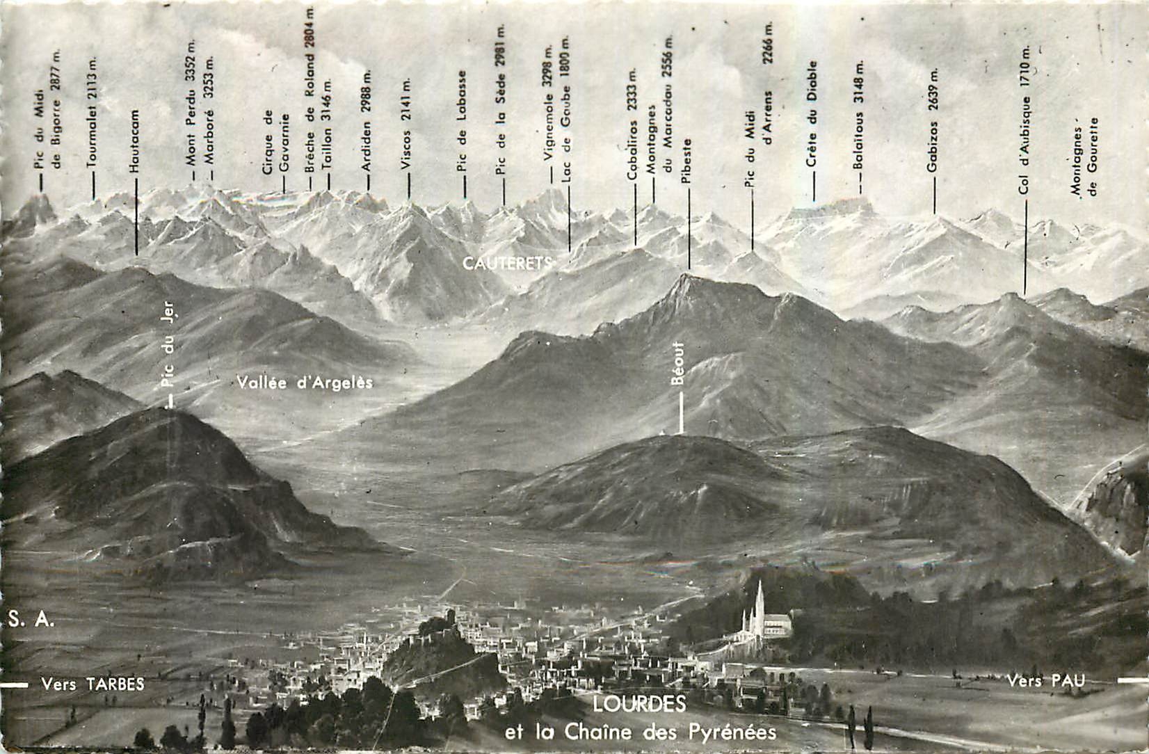CPA Lourdes et la Chaine des Pyrenees 