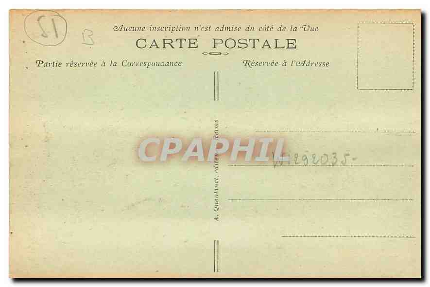 CPA Reims L'Hotel de Ville  — Verso