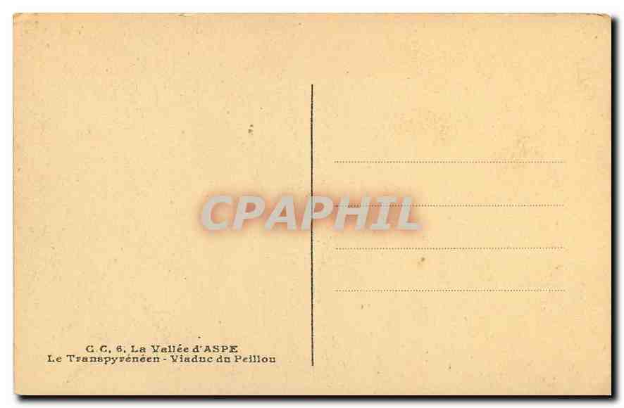 CPA La Vallee d'Aspe Le Transpyreneen Viaduc du Peillou  — Verso