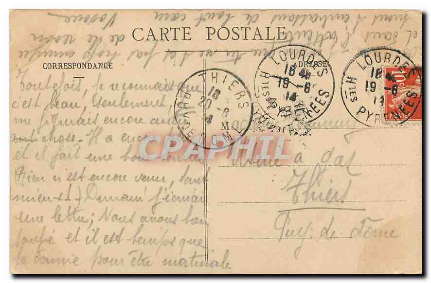 CPA Lourdes Le Portrait authentique de Bernadette Soubirous  — Verso