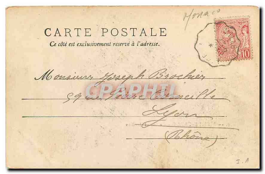 CPA Monte Carlo Casino et Jardins  — Rückseite
